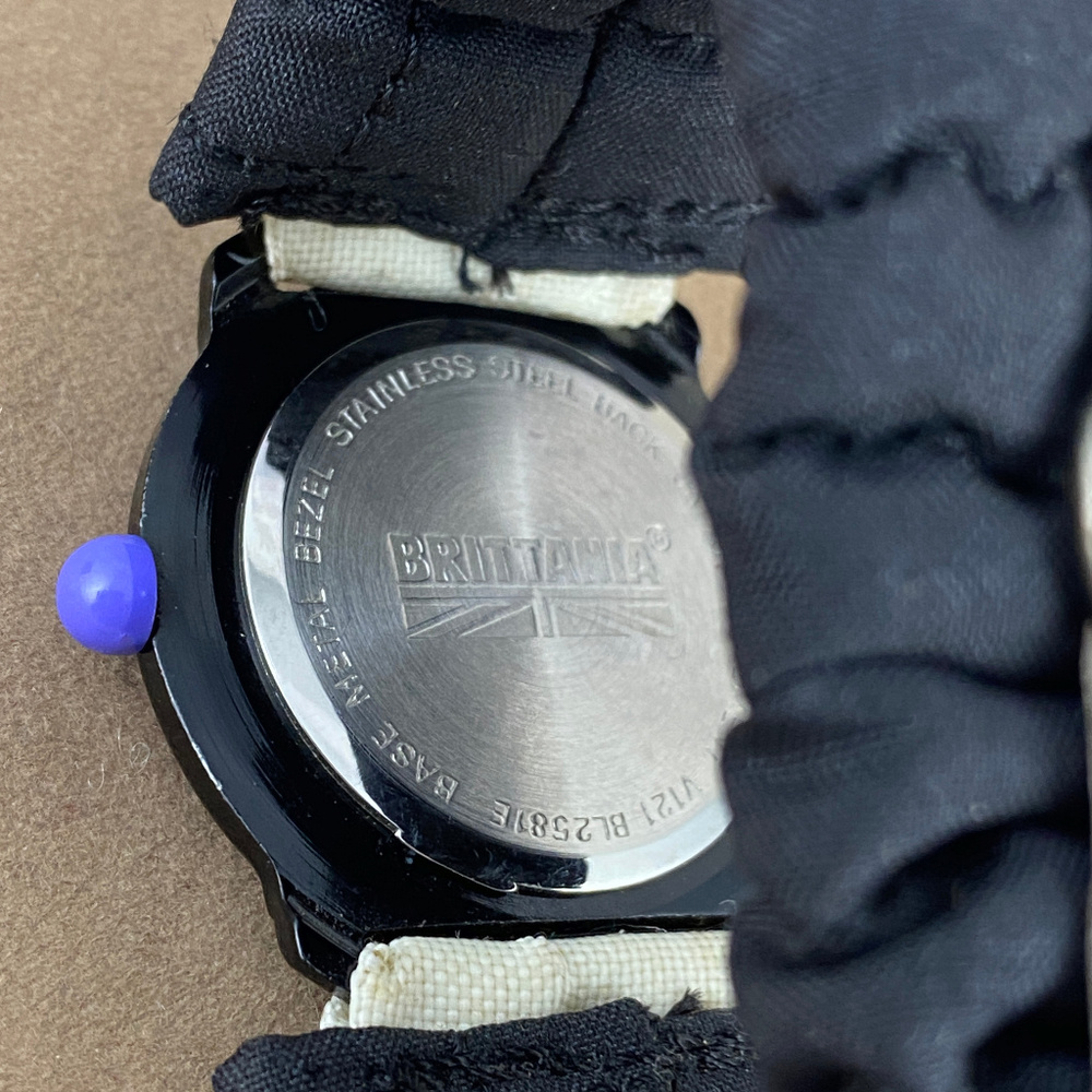 Vintage Brittania Watch Purple Bezel Yellow Black - Picture 2 of 7